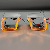 LIUHAWK Bi Xenon 2.5 Projector Shroud DRL+Indicator Mini Eye Style 2 Pcs Set(Red/Yellow)