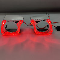 LIUHAWK Bi Xenon 2.5 Projector Shroud DRL+Indicator Mini Eye Style 2 Pcs Set(Red/Yellow)