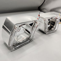 LIUHAWK Bi Xenon 2.5 Projector Shroud DRL+Indicator Mini Eye Style 2 Pcs Set(Red/Yellow)