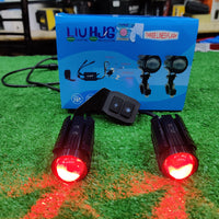 2 Pcs Set HJG S49 Series Driving Lens Dual Color With Wireless Remote And Flasher LED Fog Light Spotlight Lens Yellow-White Beam For Car