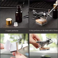 D-12 Stylish Solar Aeroplan Model Car Dashboard Air Freshener Perfume (Black)