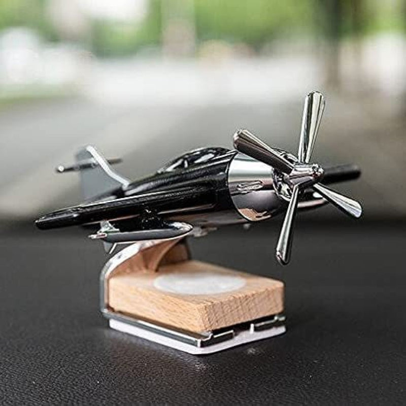 D-12 Stylish Solar Aeroplan Model Car Dashboard Air Freshener Perfume (Black)