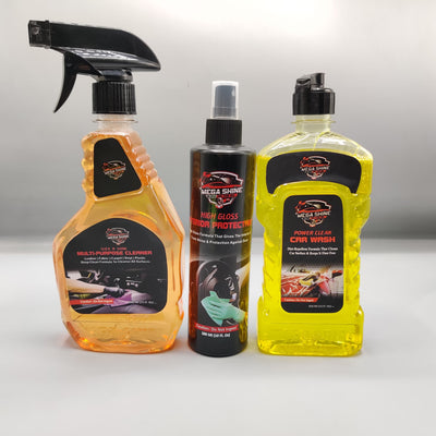 Universal MEGA SHINE Car Detailing Kit 3 in 1 Package