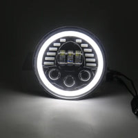 Jeep Headlight 7 Inch with Halo 3 Dot Style Drl 2 Pcs Set