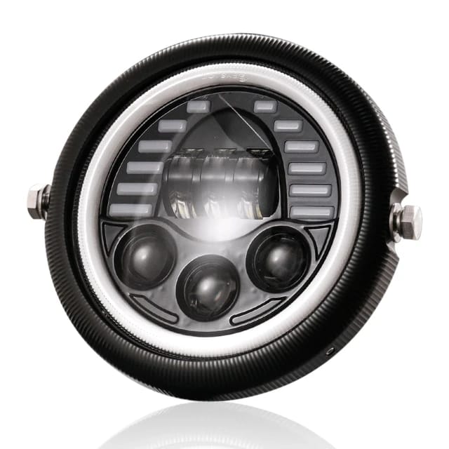 Jeep Headlight 7 Inch with Halo 3 Dot Style Drl 2 Pcs Set