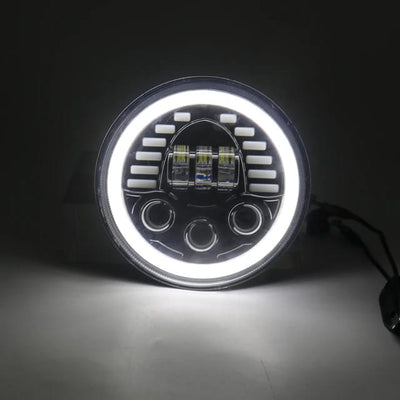 Jeep Headlight 7 Inch with Halo 3 Dot Style Drl 2 Pcs Set