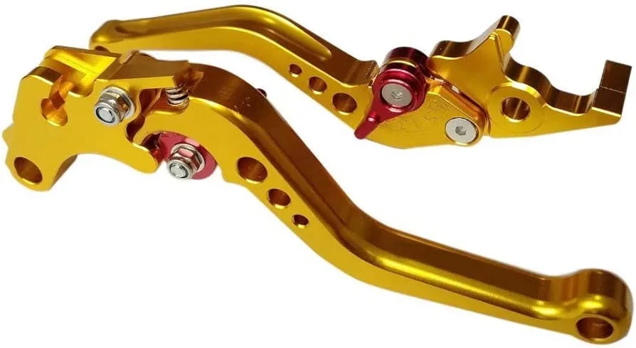 HJG 6 Position Adjustable Brake & Clutch Lever For Honda CG 125 2 Pcs Set (Golden)