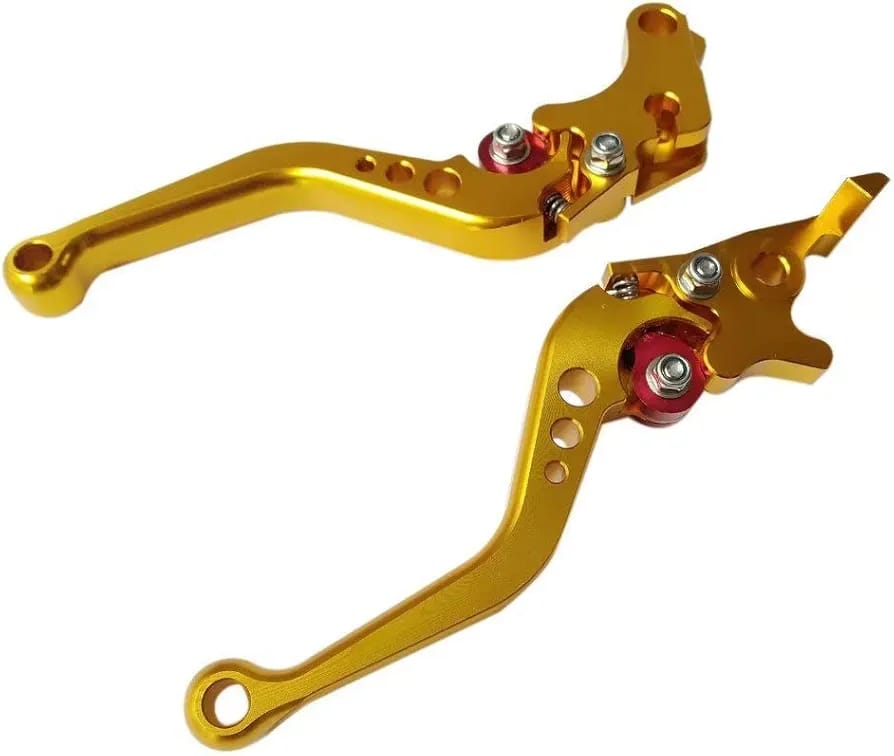 HJG 6 Position Adjustable Brake & Clutch Lever For Honda CG 125 2 Pcs Set (Golden)