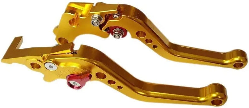 HJG 6 Position Adjustable Brake & Clutch Lever For Honda CG 125 2 Pcs Set (Golden)