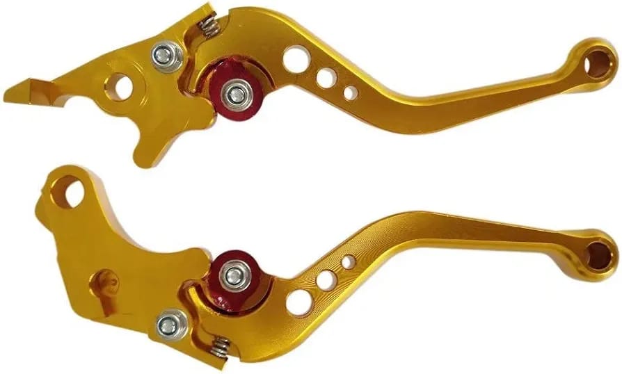 HJG 6 Position Adjustable Brake & Clutch Lever For Honda CG 125 2 Pcs Set (Golden)