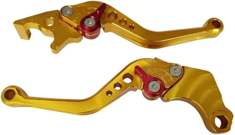 HJG 6 Position Adjustable Brake & Clutch Lever For Honda CG 125 2 Pcs Set (Golden)