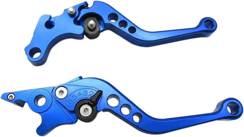 HJG 6 Position Adjustable Brake & Clutch Lever For Honda CG 125 2 Pcs Set (Blue)