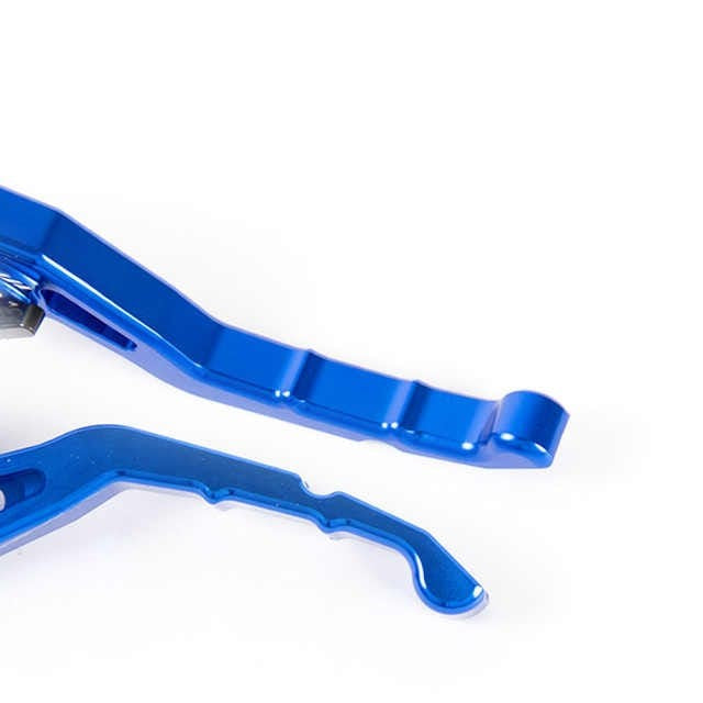 HJG 6 Position Adjustable Brake & Clutch Lever For Honda CG 125 2 Pcs Set (Blue)