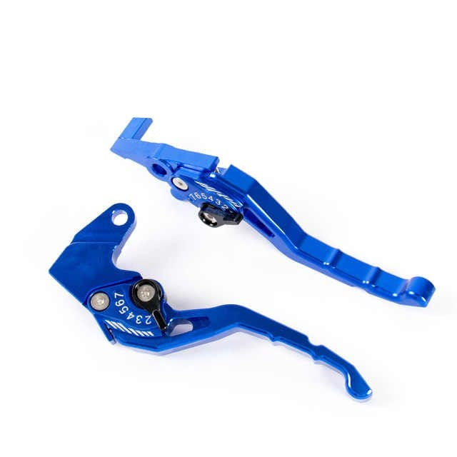 HJG 6 Position Adjustable Brake & Clutch Lever For Honda CG 125 2 Pcs Set (Blue)