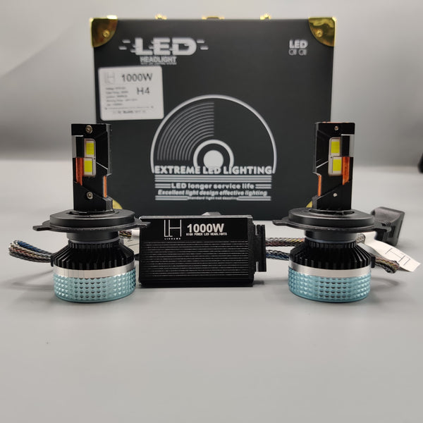 LIUHAWK LED Headlight Bulb Original H4 100 Watts 2 Pcs Set