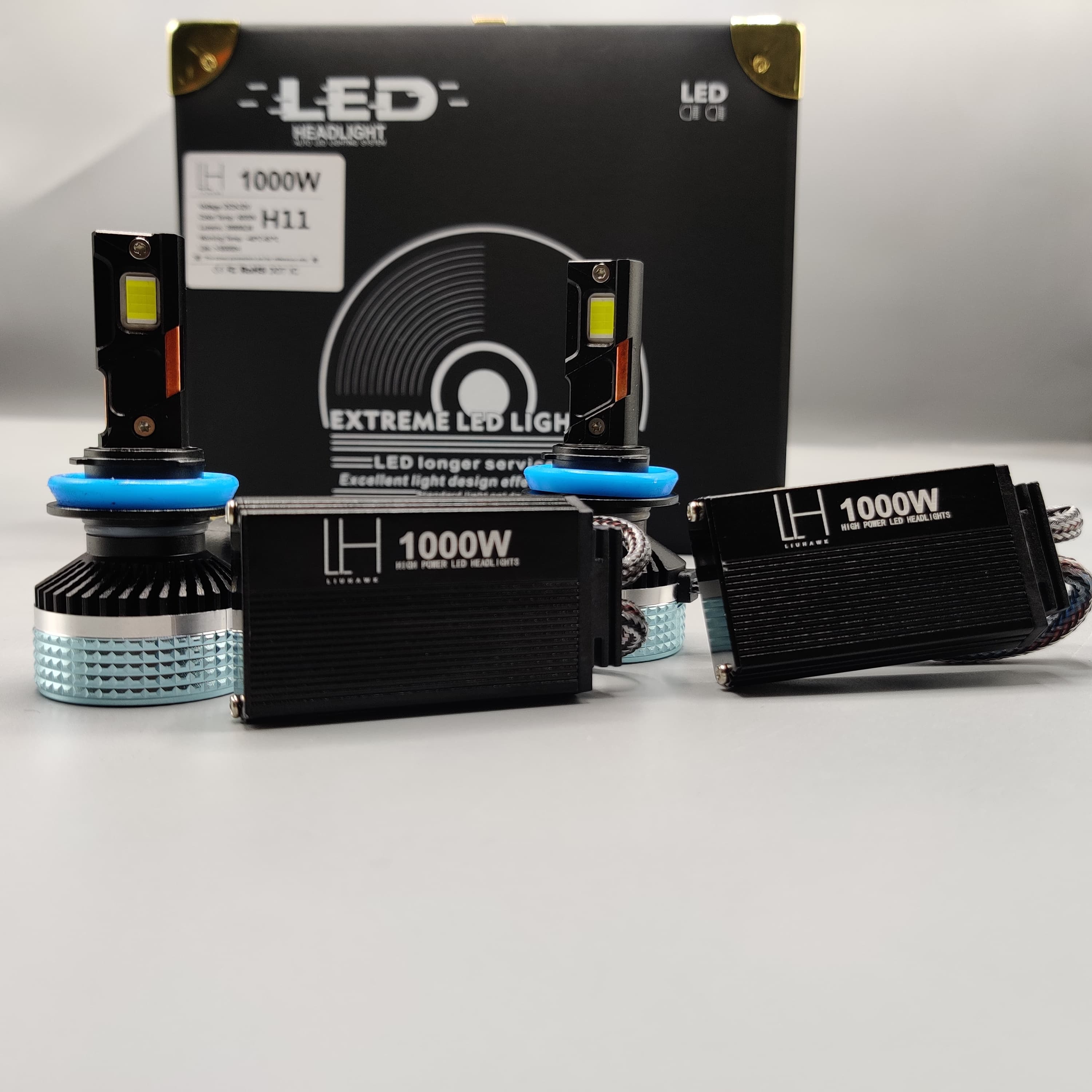 LIUHAWK LED Headlight Bulb Original H11 100 Watts 2 Pcs Set