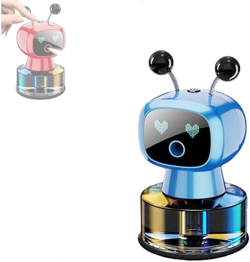 Universal Humidifier Robot Shape Car Air Freshener Diffuser, Car Interior Smart Aroma Diffuser Robot 1 Pc (BLUE)