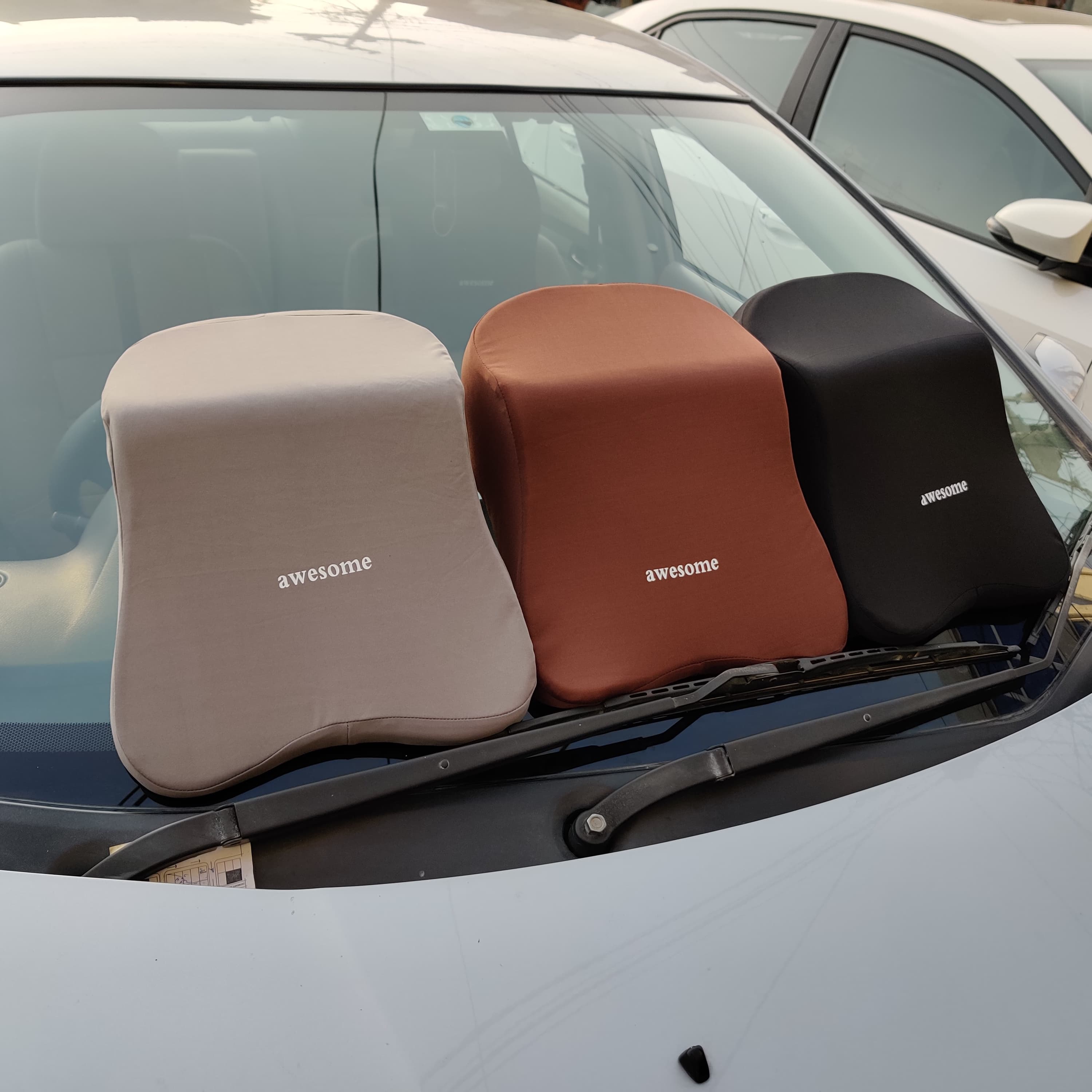 Universal Back Rest Cushion for Pain Relief Premium Quality Memory Foam For Car Seat 1 Pc(Brown)