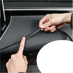 Universal Red Leather Car Dashboard Decor Line Strip Sticker For All Car 1 Pc (Black)