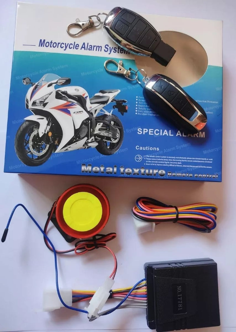 Bike- Motorcycle Security Alarm System In Metal Texture