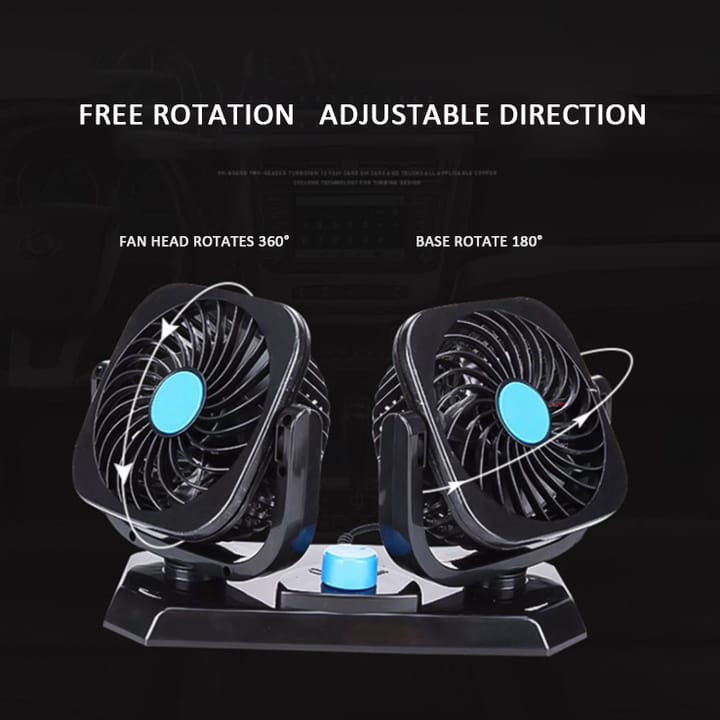 Universal 12V Mini Electric Car Fan Low Noise Summer Car Air Conditioner 360 Degree Rotating Cooling Fan Car Cooler 1 Pc