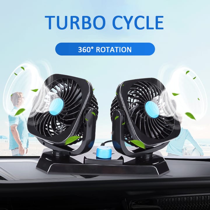 Universal 12V Mini Electric Car Fan Low Noise Summer Car Air Conditioner 360 Degree Rotating Cooling Fan Car Cooler 1 Pc