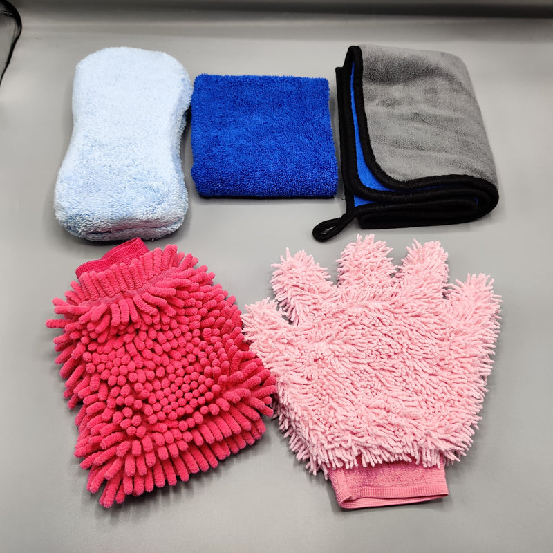 5 in 1 Universal Car Detailing Kit With Microfiber Noddle Gloves For Car