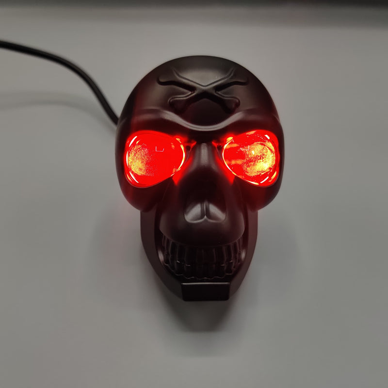 HJG Skull Light With Devil Eye Dual Color Function Metal Body 1 Pc