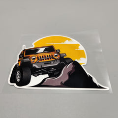 Premium Quality Custom Sticker Sheet For Car & Bike Embossed Style 4x4 Jeep