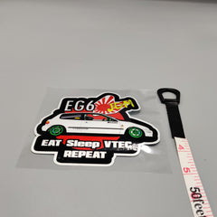 Premium Quality Custom Sticker Sheet For Car & Bike Embossed Style Eat Sleep VTEC Repeat