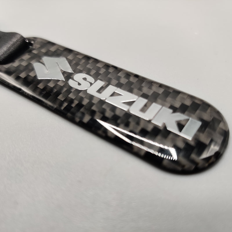 Suzuki Carbon Fiber Keychain With Metal Ring 1 Pc