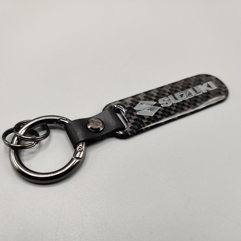 Suzuki Carbon Fiber Keychain With Metal Ring 1 Pc