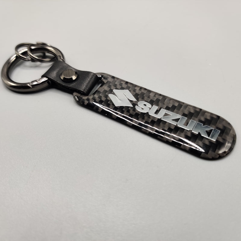 Suzuki Carbon Fiber Keychain With Metal Ring 1 Pc