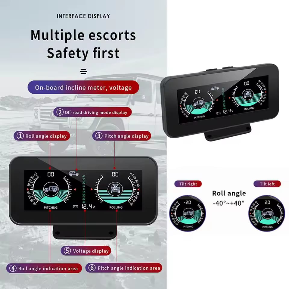 Universal HUD M50 GPS Digital Inclinometer with Compass Inclinometer for Off Road Accessories 4x4 On-board Computers 1 Pc