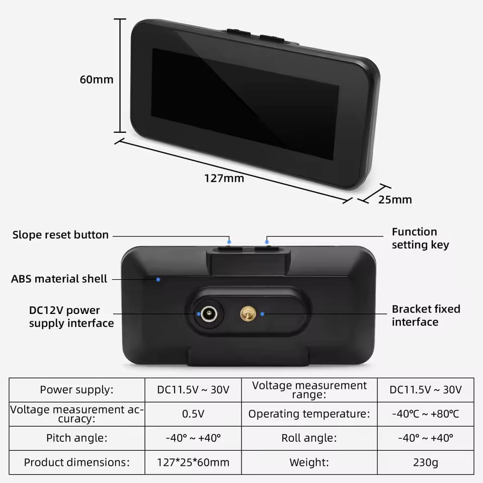 Universal HUD M50 GPS Digital Inclinometer with Compass Inclinometer for Off Road Accessories 4x4 On-board Computers 1 Pc