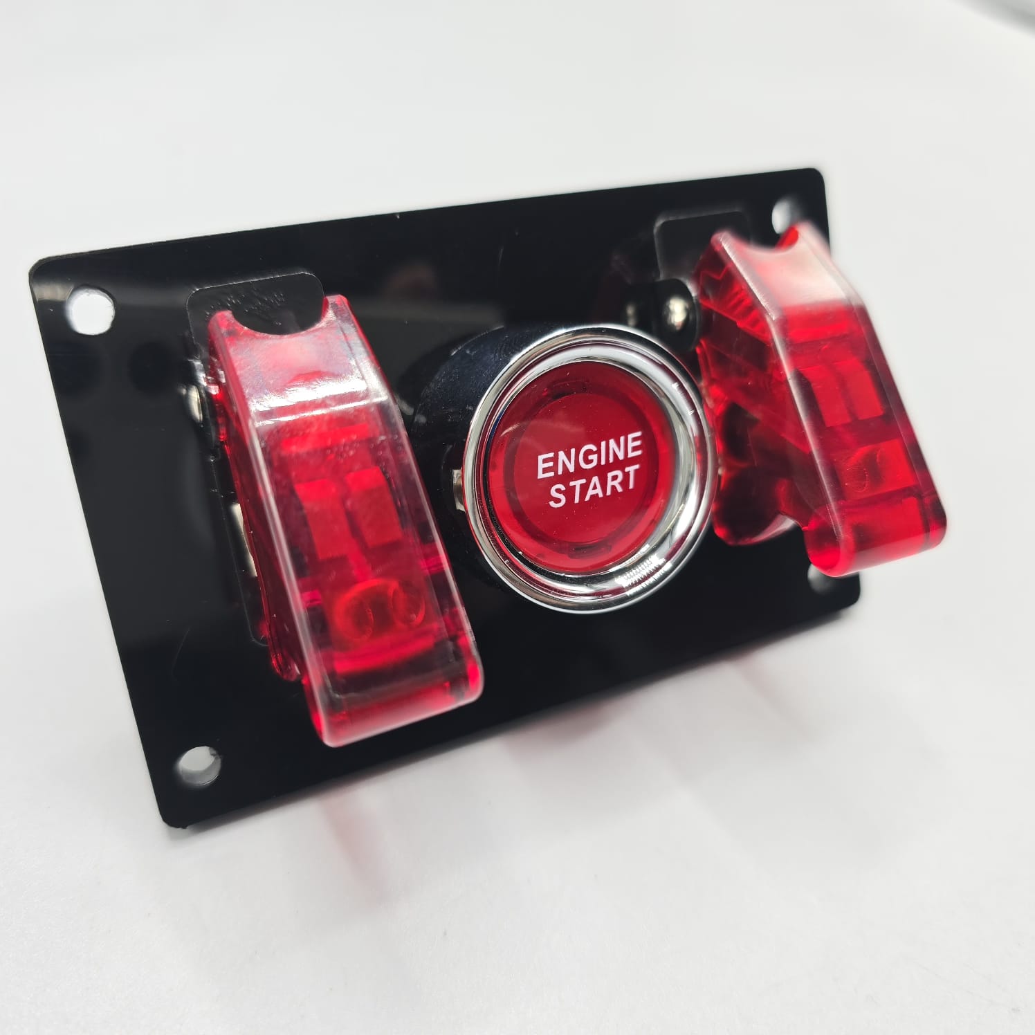 4 Button Rocker Switch Universal 4-inch Switch Panel With Rocker Switches+Push Start Button ...