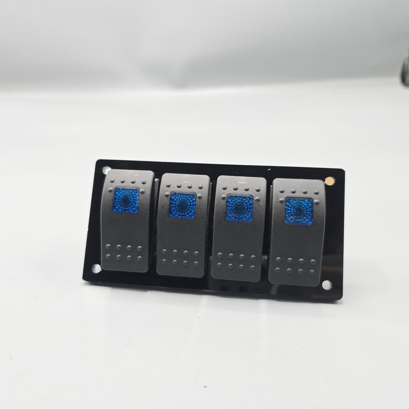 Universal 5-inch Switch Panel 4pcs Rocker Switches 1 Pc (Blue)