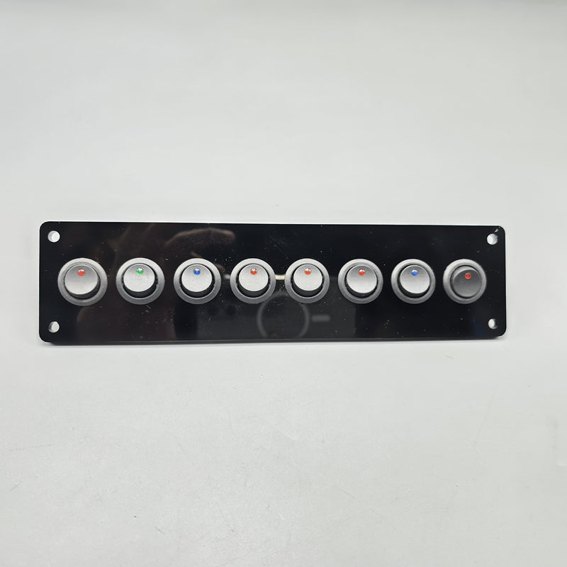 Universal 9 Inch Switch Panel 8pcs ON-Off Switch Rectangular Shape 1 Pc