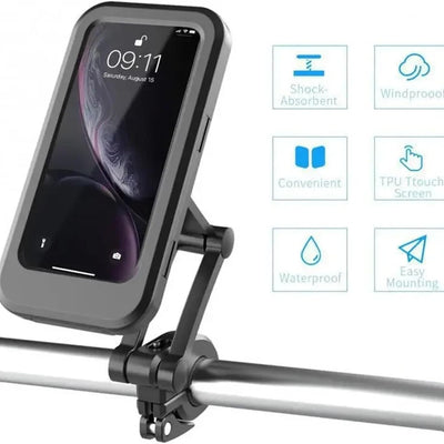 Universal Bike Mount Waterproof Mobile Case Holder Bicycle Motorcycle Phone Holder Suitable For 6.5 Inch 1 Pc
