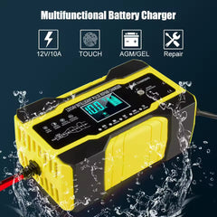 Universal 12V/10A AC To DC Car Trickle Charger With LCD Display Pulse Repair Charger 1 Pc