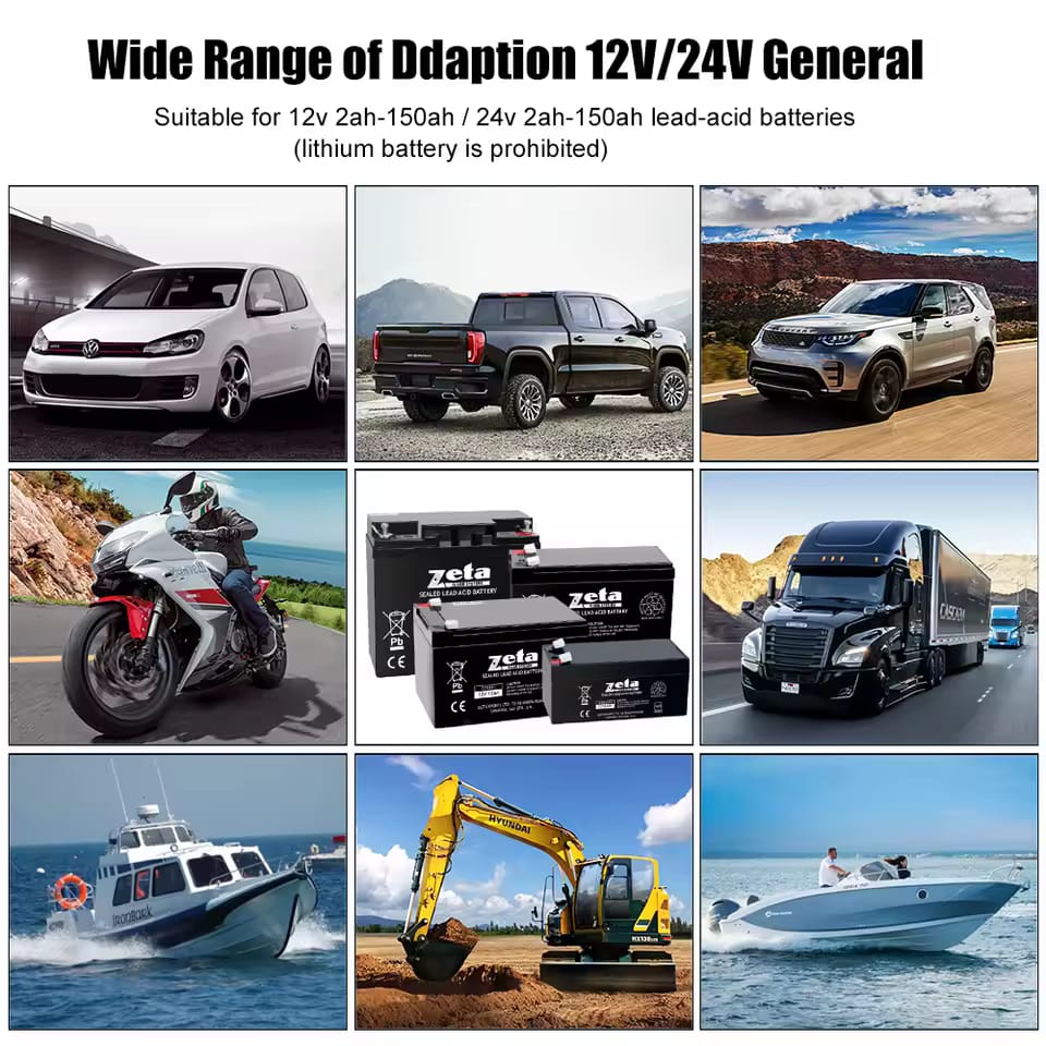 Universal 12V/10A AC To DC Car Trickle Charger With LCD Display Pulse Repair Charger 1 Pc