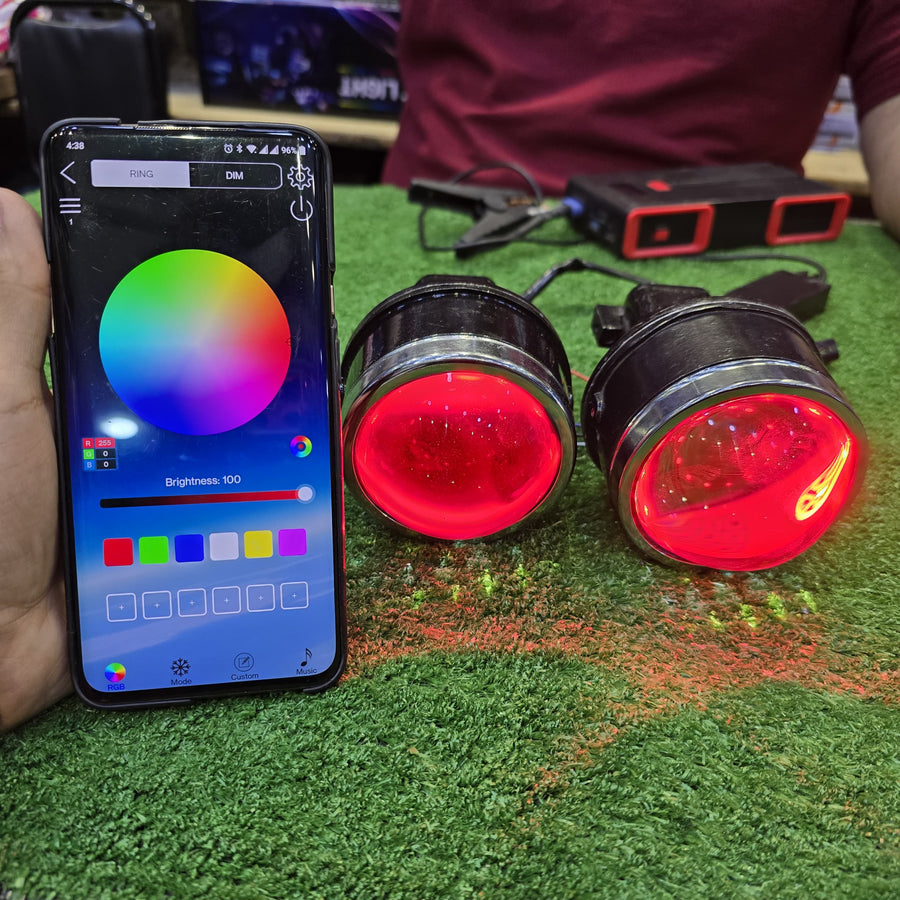 Universal LIUHAWK Bumper BI Xenon Projector Upgraded Version With RGB DRL And 100 watt LED Supported Chrome Ring 3.0 Lens