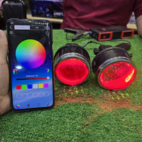 Universal LIUHAWK Bumper BI Xenon Projector Upgraded Version With RGB DRL And 100 watt LED Supported Chrome Ring 3.0 Lens