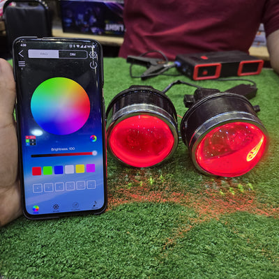 Universal Bumper BI Xenon Projector Upgraded Version With RGB Drl Function Chrome Ring 3.0 Lens