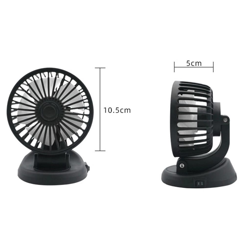 Portable USB Fan 360° Single Head Rotating With Adjustable 180° Up Down For Desktop/ Car / Truck Van 5 Inch Size 1 Pc