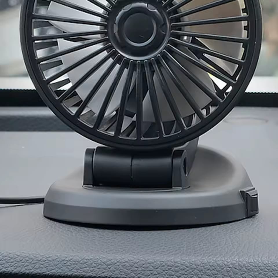 Portable USB Fan 360° Single Head Rotating With Adjustable 180° Up Down For Desktop/ Car / Truck Van 5 Inch Size 1 Pc