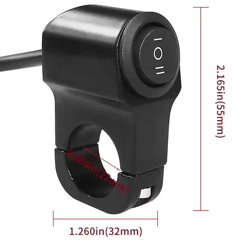 Universal Motorcycle Metal Switch Waterproof Double Point Switch for Bike Headlight High Low Beam 1 Pc