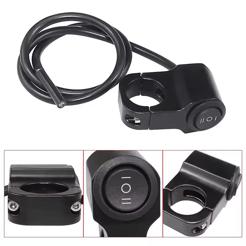 Universal Motorcycle Metal Switch Waterproof Double Point Switch for Bike Headlight High Low Beam 1 Pc