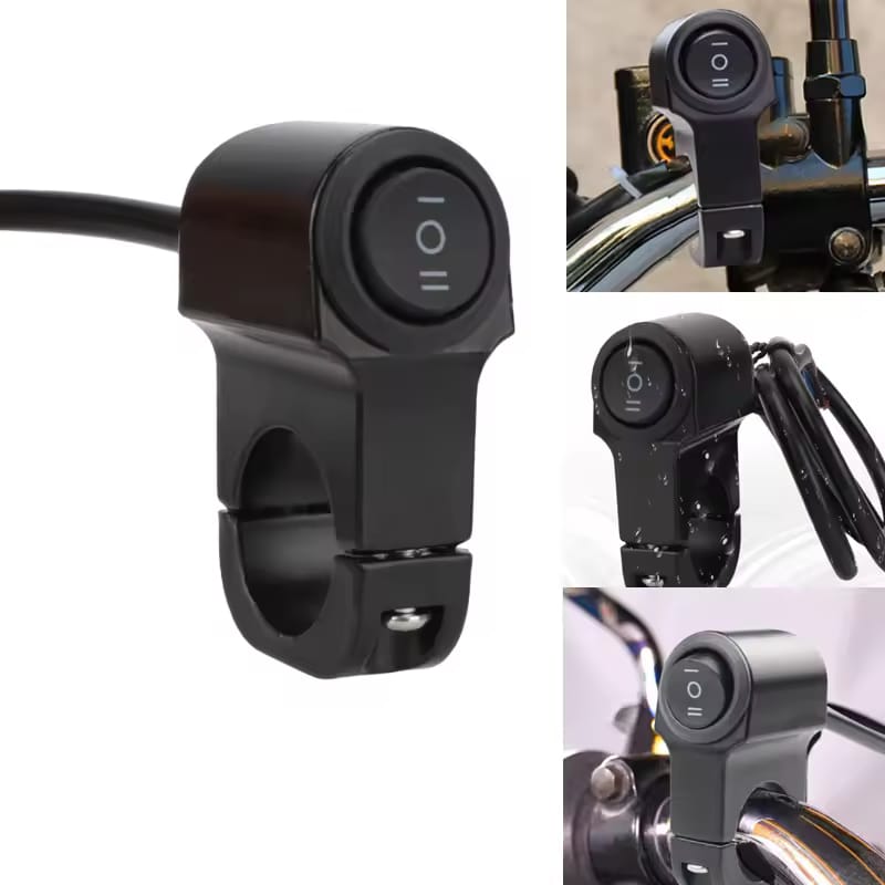 Universal Motorcycle Metal Switch Waterproof Double Point Switch for Bike Headlight High Low Beam 1 Pc