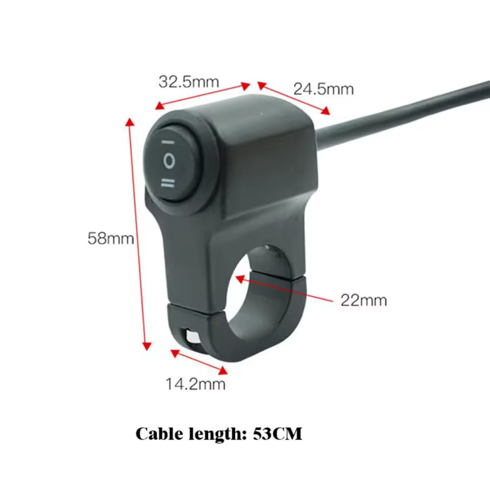 Universal Motorcycle Metal Switch Waterproof Double Point Switch for Bike Headlight High Low Beam 1 Pc